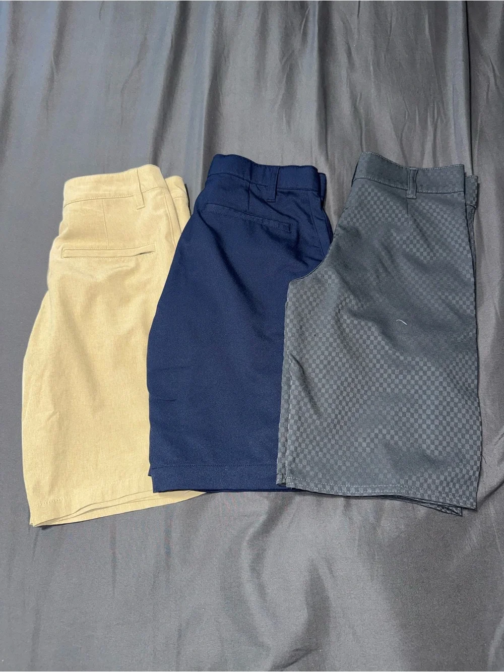 Kids 3-Pack Shorts Set — Beige, Navy & Charcoal
